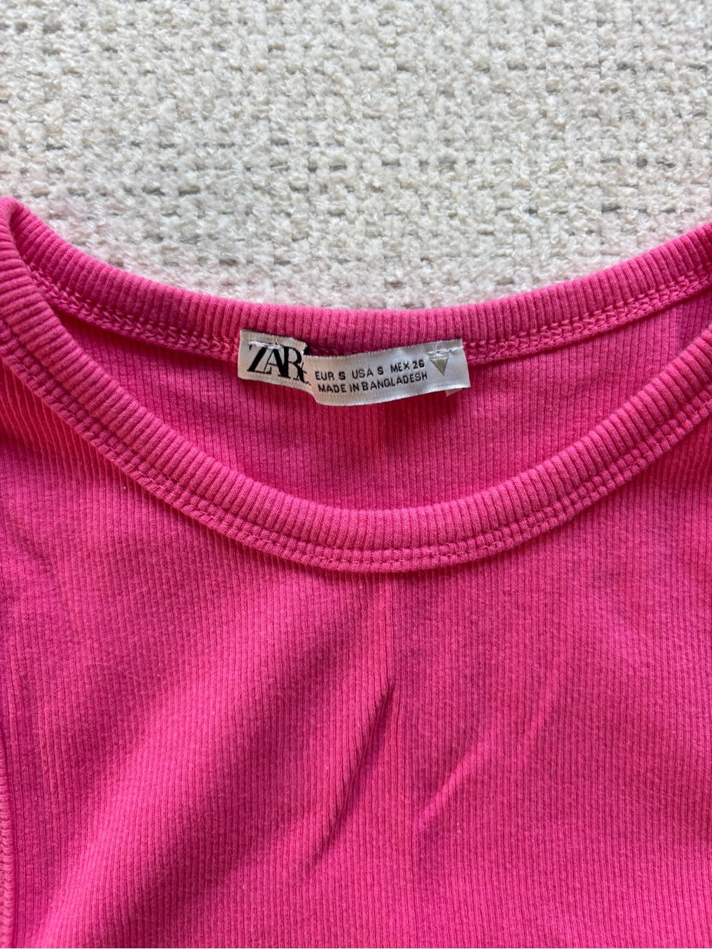 Zara Cropped Ribbed Tank Top, Size Small - Picture 3 of 7